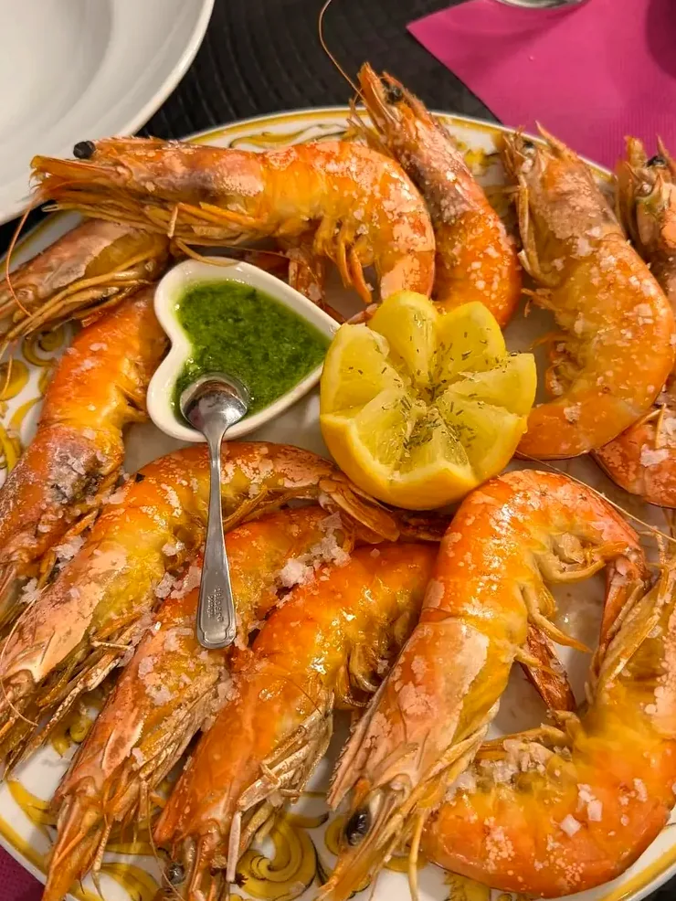 Gambones a la plancha con limón